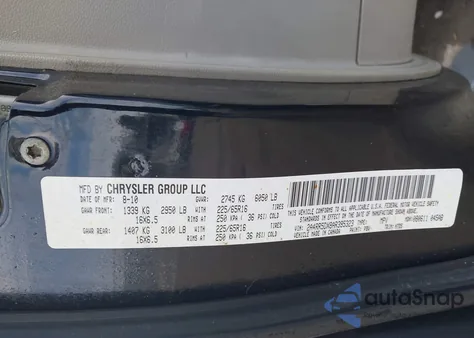 2010 Chrysler Town & Country Touring z USA, uszkodzony, nr VIN 2A4RR5DX8AR395323